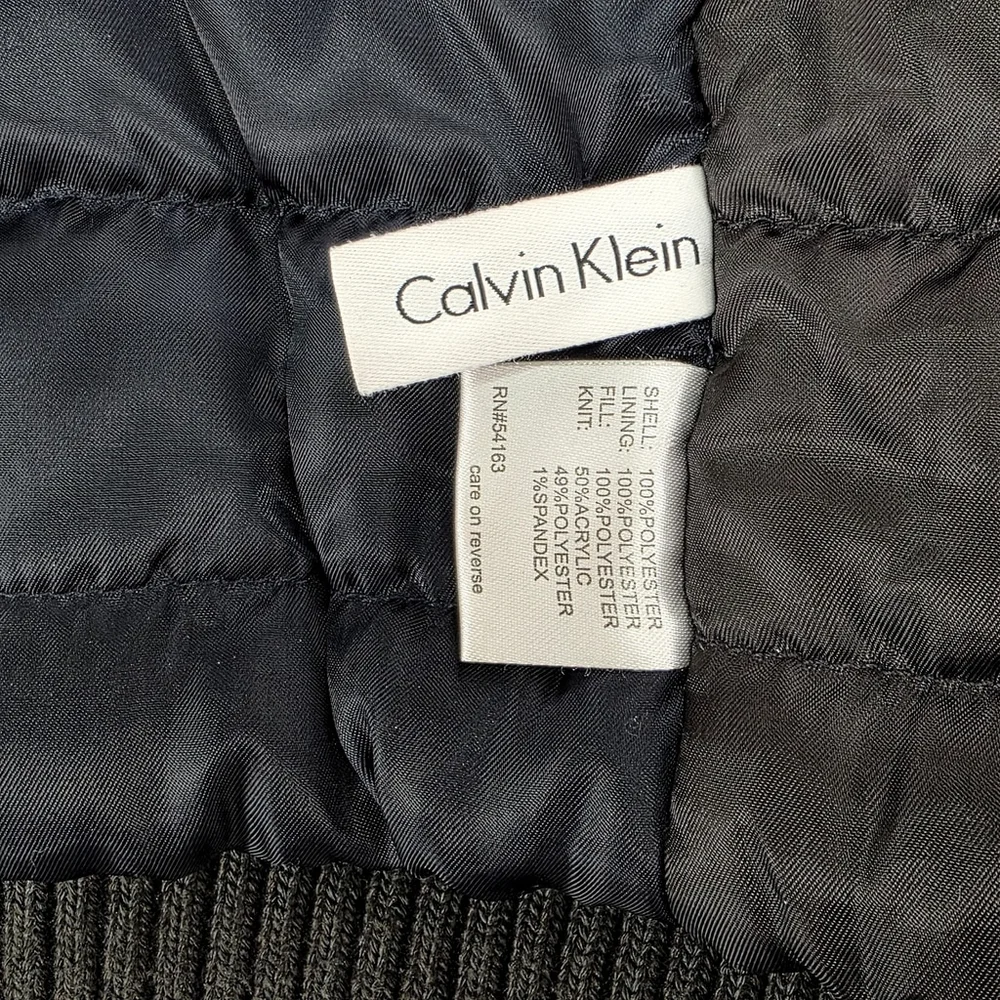 Calvin Klein Bomber Jacket Mens Small Black Water Resistant Windbreaker Ripstop - Picture 11 of 16